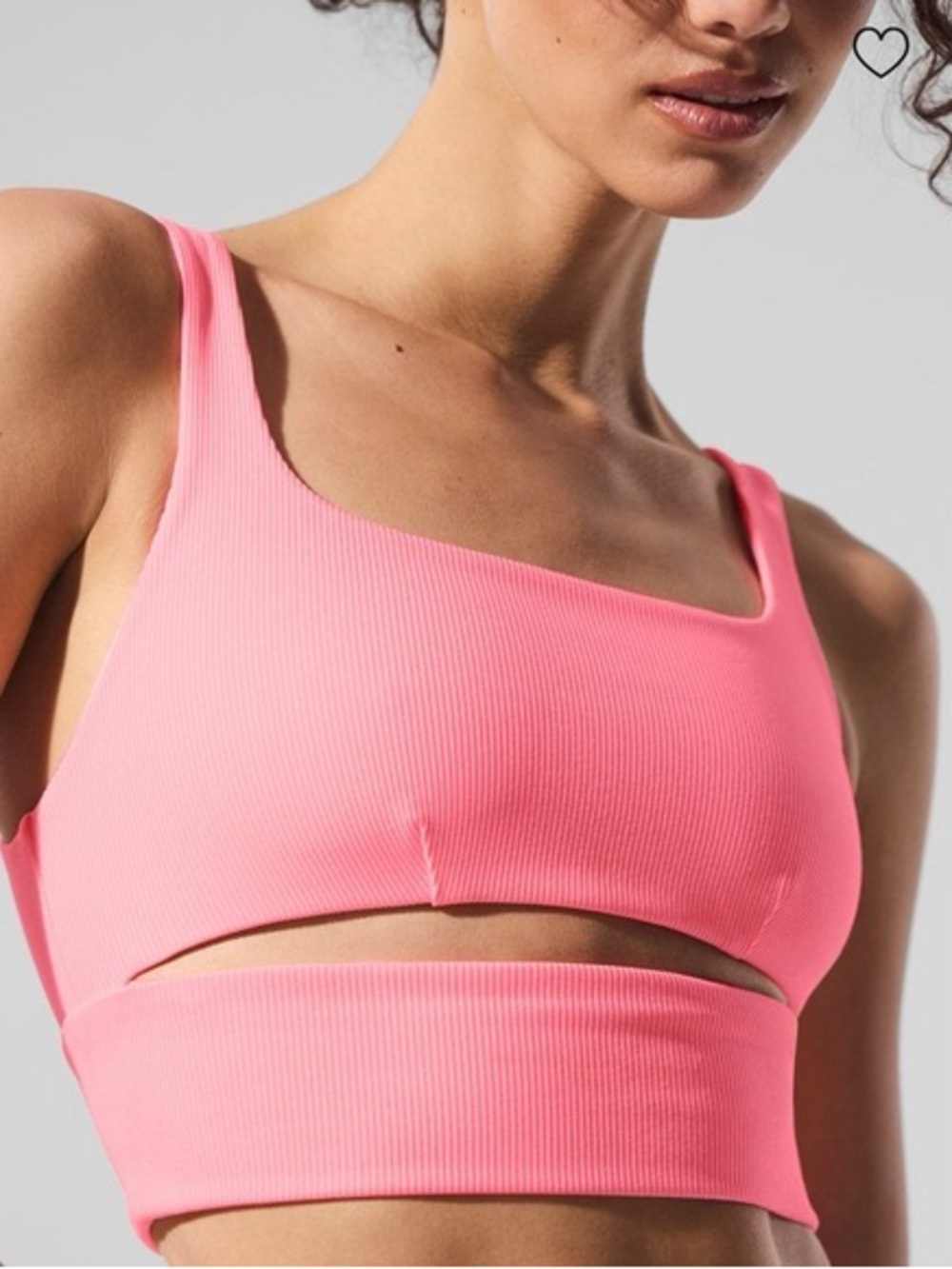 RARE ALO Yoga Ribbed NEON BUBBLEGUM Slit Sports Bra